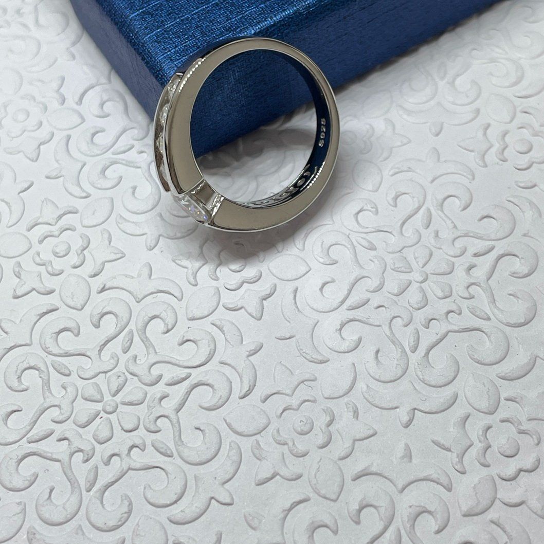 Bagues: Moissanit Ring, Silber - Gr. 61 Herrenring GRA – Neuf (Voir description) à Thun par Creative-Art-Tess 3
