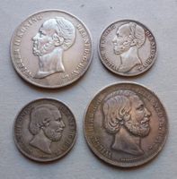 Holland ++ 4 Silbermünzen ab 1846-1874