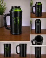 Porta Lattina Monster con Manico – Nero – Stampa 3D