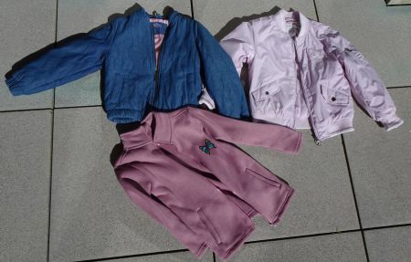 3 Jacken Jeans rosa denim blau Fleecejacke Alana 122 128