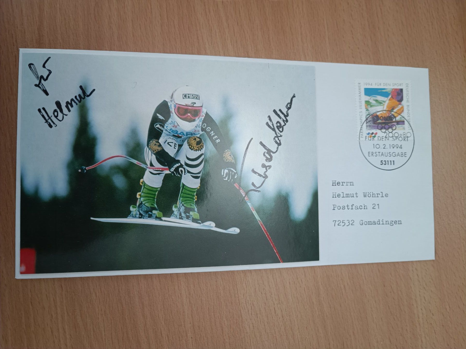 Autografi: Kathrin Gutenson - handsignierte mit Sonderstempel FDC – Usato da Menziken venduto da Artographs