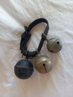 Collier en cuir avec 3 anciens grelots