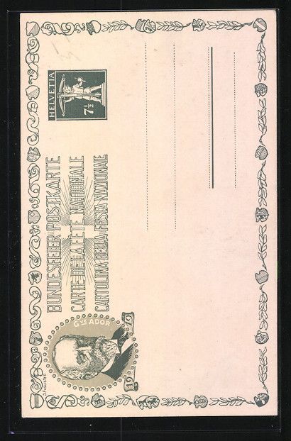 Cartoline postali: Schweizer Bundesfeier 1919, Portrait des – Usato da Berlin venduto da bartko-reher 1