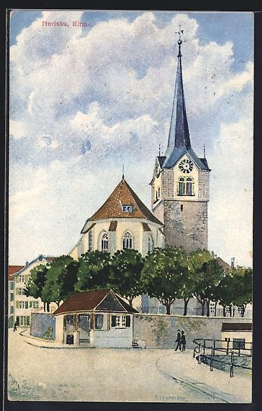 Cartes postales: Herisau, Blick nach der Kirche, 1920 – D'occasion à Berlin par bartko-reher
