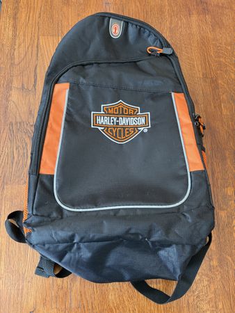 Rucksack Harley-Davidson schwarz orange guter Zustand