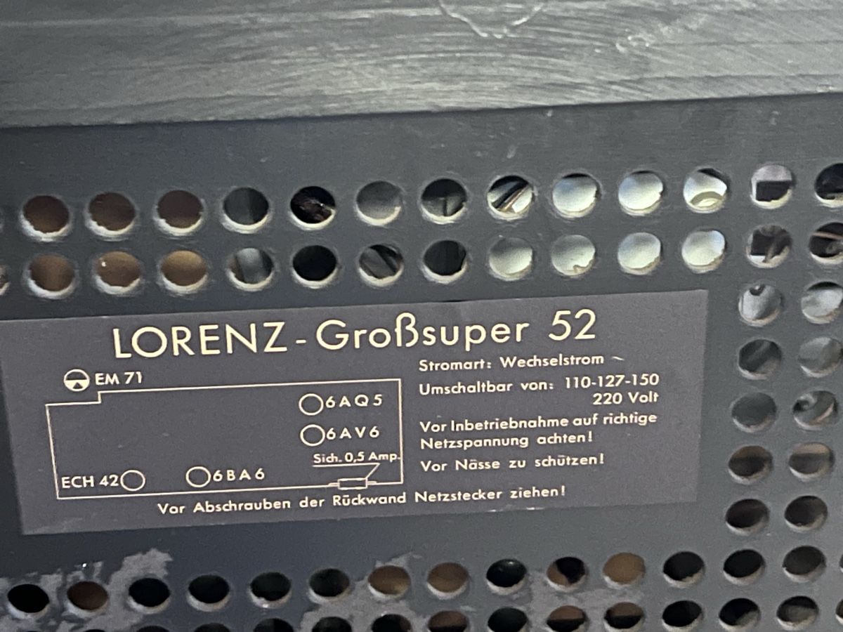 Radios: Lorenz Grosssuper 52 Radio  (18) – D'occasion à Glattfelden par maa_qcj8 5
