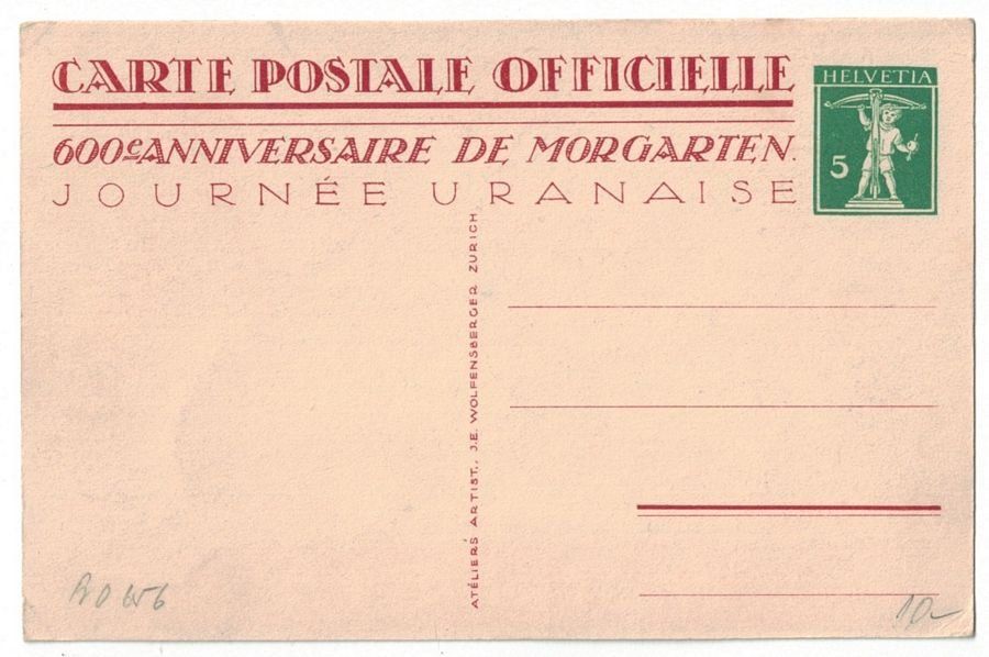 Cartoline postali: Morgarten 600 Jahr-Feier datiert 1915 – Usato da Frauenfeld venduto da POML 1