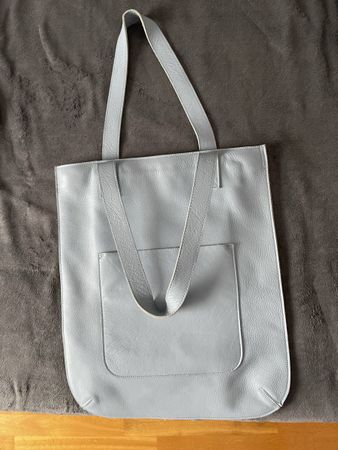 Weiche Ledertasche | Shoppingbag | hellblau