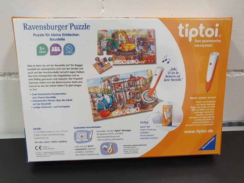 Tiptoi Puzzle: Neu - Tiptoi - Puzzle 2x12 - Baustelle – Nuovo e nell'imballaggio originale da Dagmersellen venduto da Jarsetz_Restposten 1