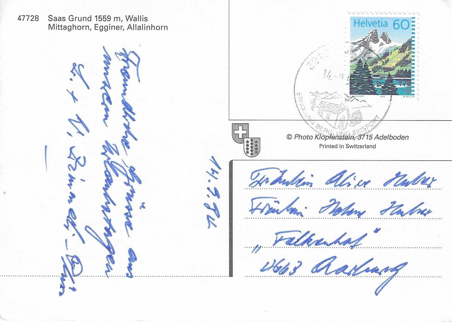 Cartes postales: Saas Grund VS – D'occasion à Rothrist par Stranglehold 1