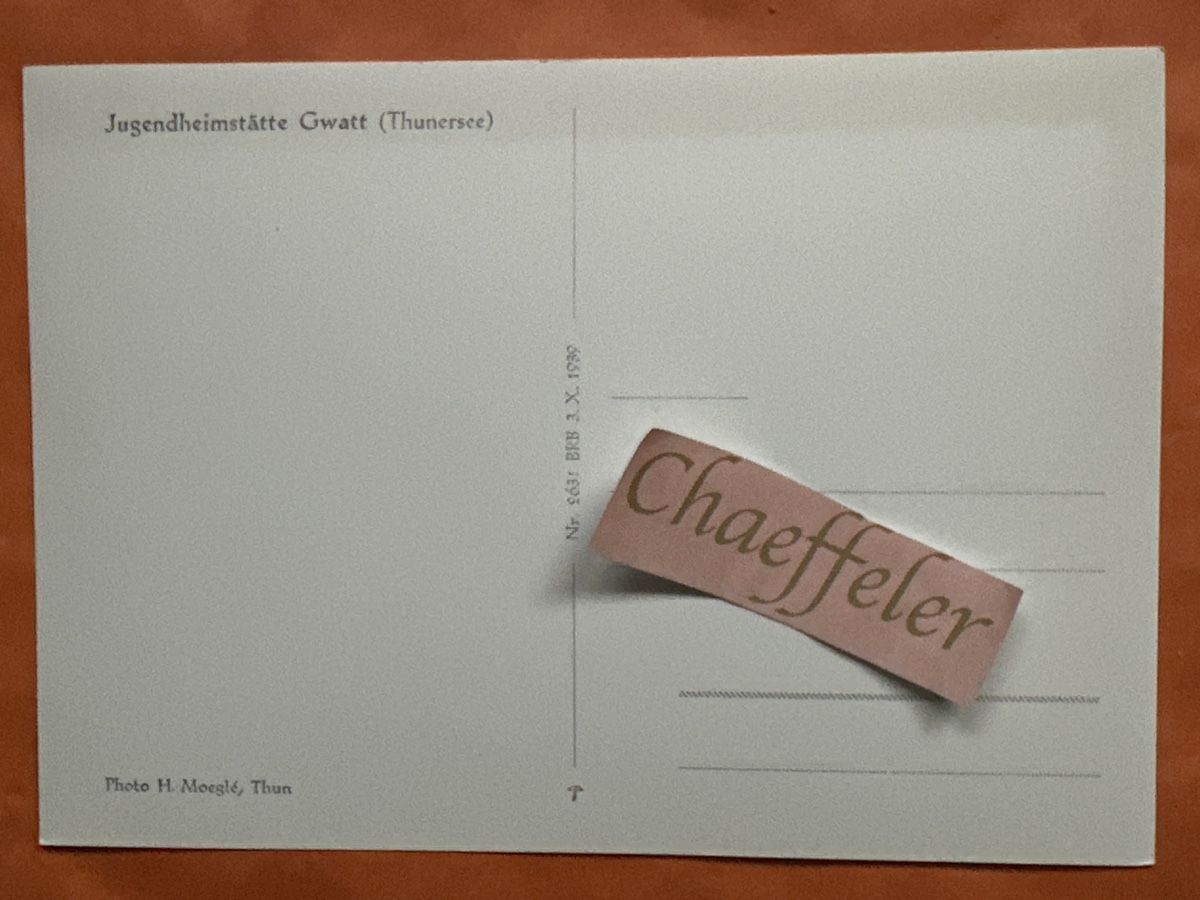 Cartoline postali: Jugendheimstätte Gwatt (Thunersee) – Usato da Zürich venduto da Chaeffeler 1