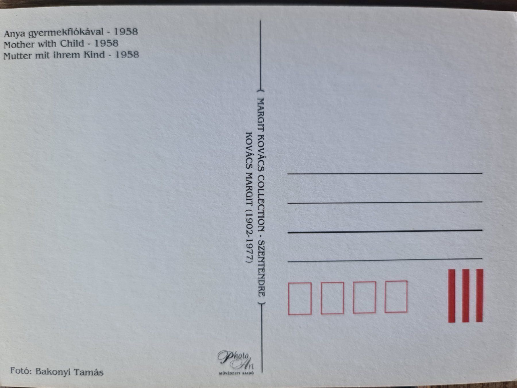 Cartoline postali: Ansichtskarte Mutter mit Kind 1958 Margit Kovacs colle – Usato da Dintikon venduto da Vexi 1