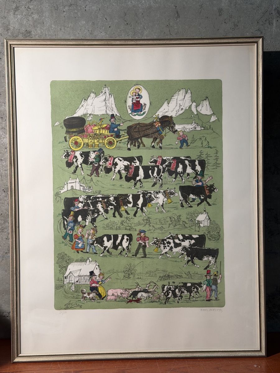 Grafiken & Lithographien: Teddy Aeby Art Print Framed Alpine Procession 1973 – Gebraucht aus Lausanne von artnouveau04