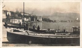 Lugano (TI) Seepromenade mit Booten März 1920 Boot