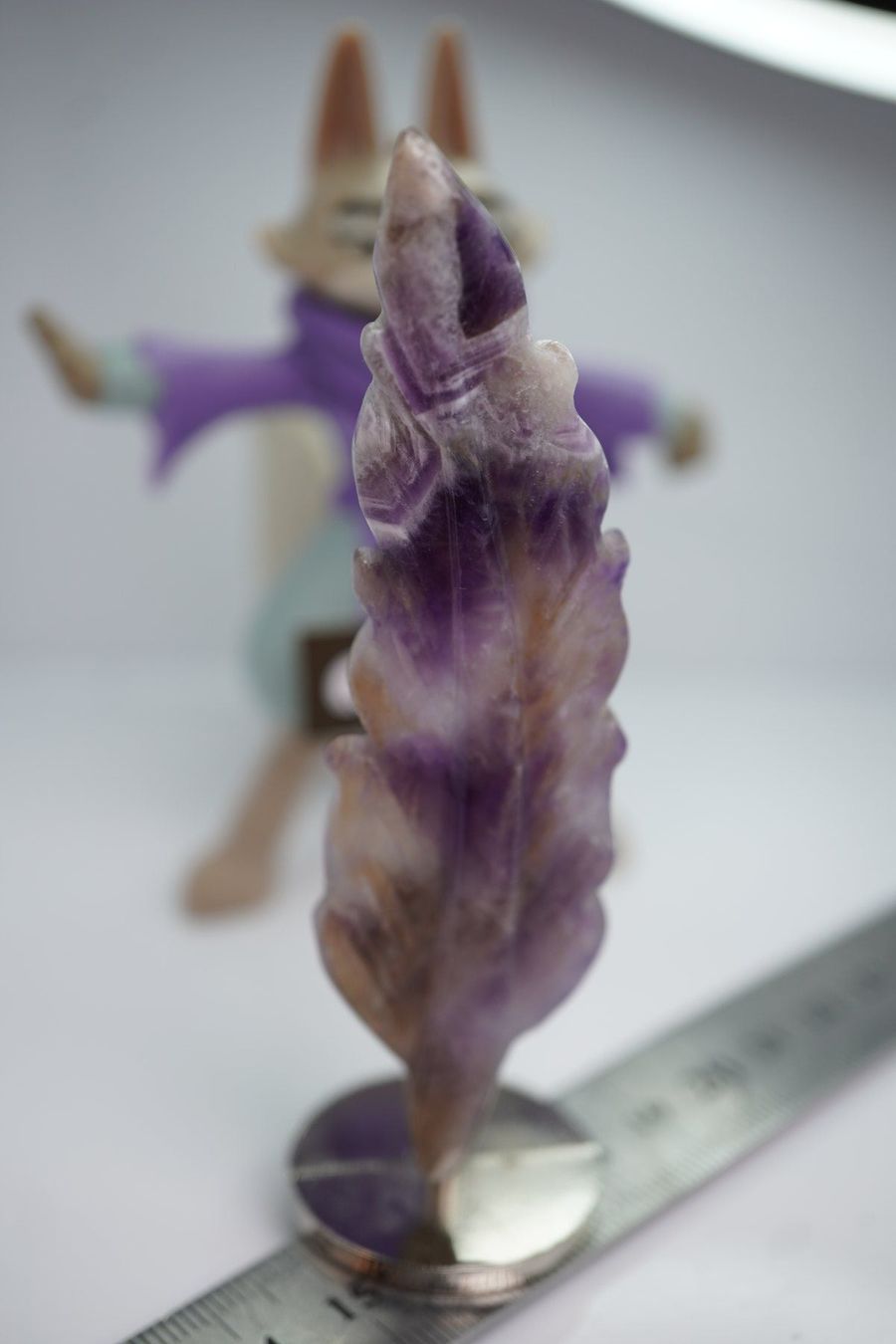Minerali & Pietre curative: Feder   aus  Chevron Amethyst      10 cm – Nuovo e nell'imballaggio originale da Eschenbach SG venduto da topstone 3
