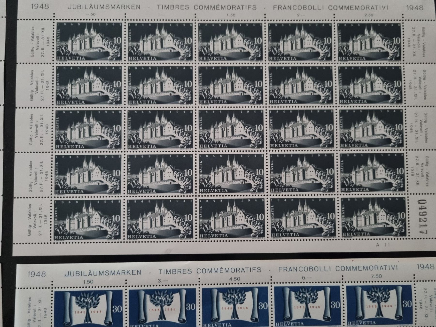 Tutti i francobolli: 1940-49 : 8 postfrische Originalbogen ** – Nuovo (secondo la descrizione) da Gümligen venduto da Geniusbuy 4