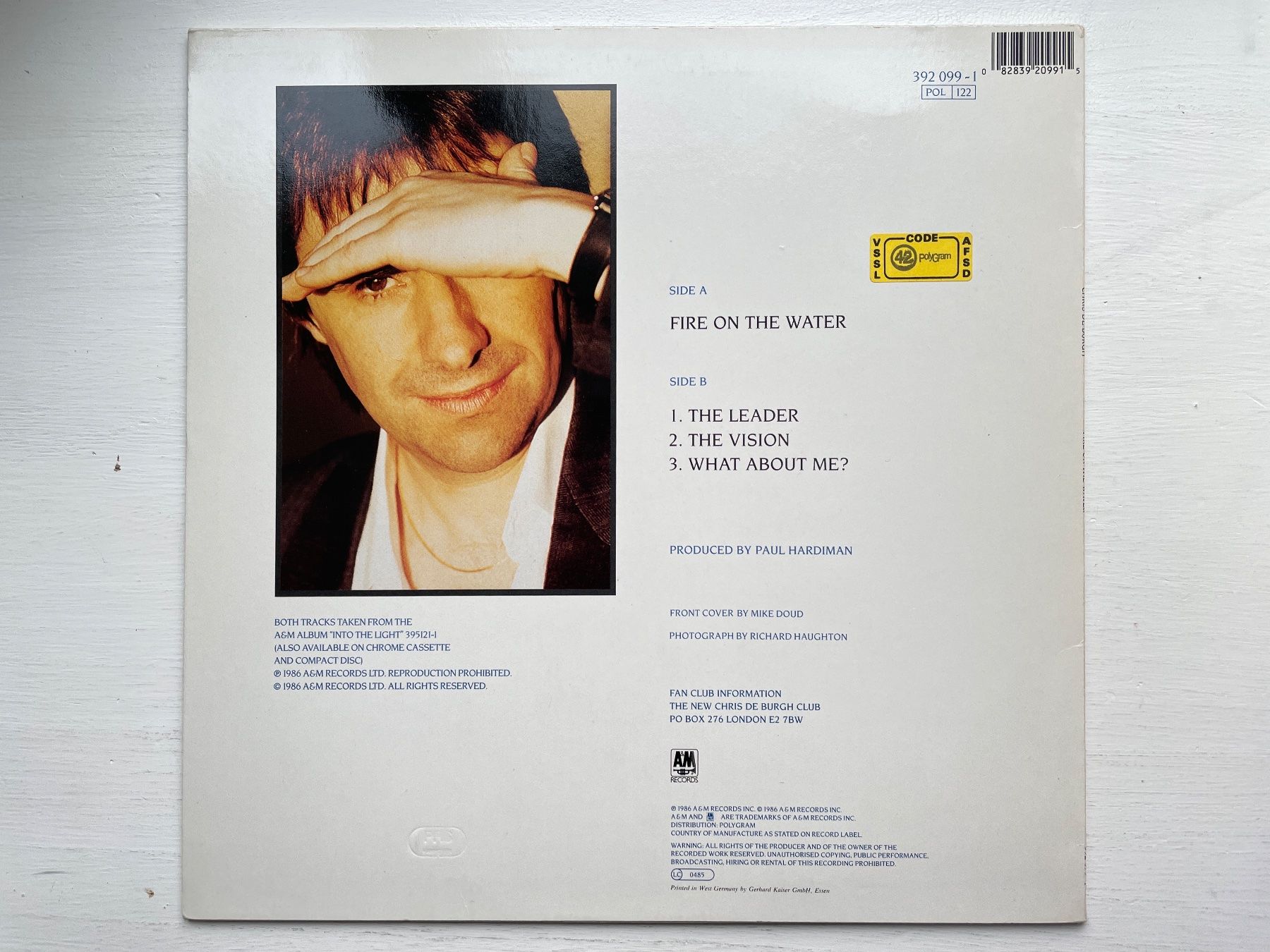 Dischi in vinile: Chris De Burgh - Fire On The Water - 12" Maxi, 1986 – Usato da Zürich venduto da Andy_t71 1