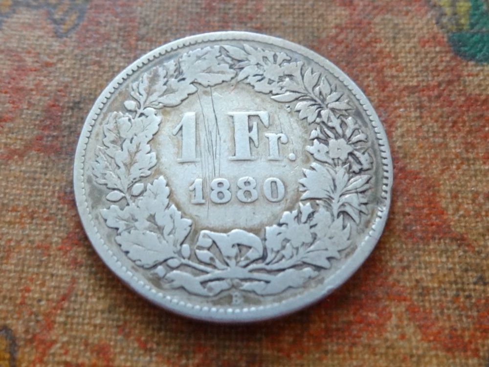 Alle Münzen: 1 Fr. 1880  (Y) – Gebraucht aus Romanel-sur-Lausanne von Swift13