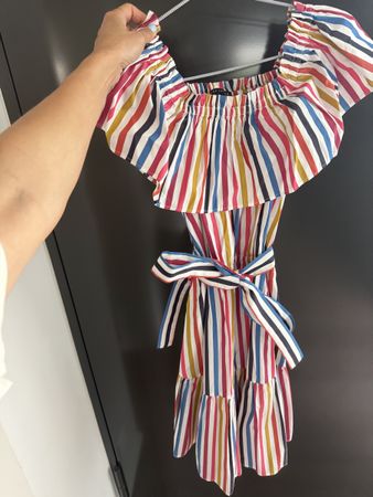 Tara Jarmon Midi Dress, Cotton, Striped, size XS -m