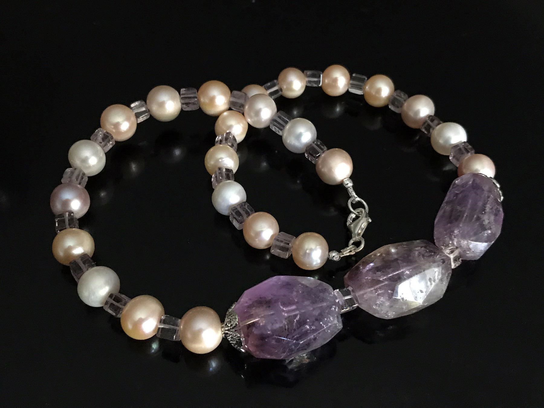 Catenine: Süsswasserperlen, Amethyst Collier NEU – Nuovo (secondo la descrizione) da Basel venduto da Chili007 6