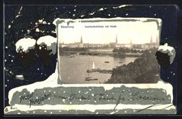 Grusskarten-AK Hamburg, Lombardsbrücke 
