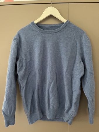 blauer Wolle Pullover in Grösse 38