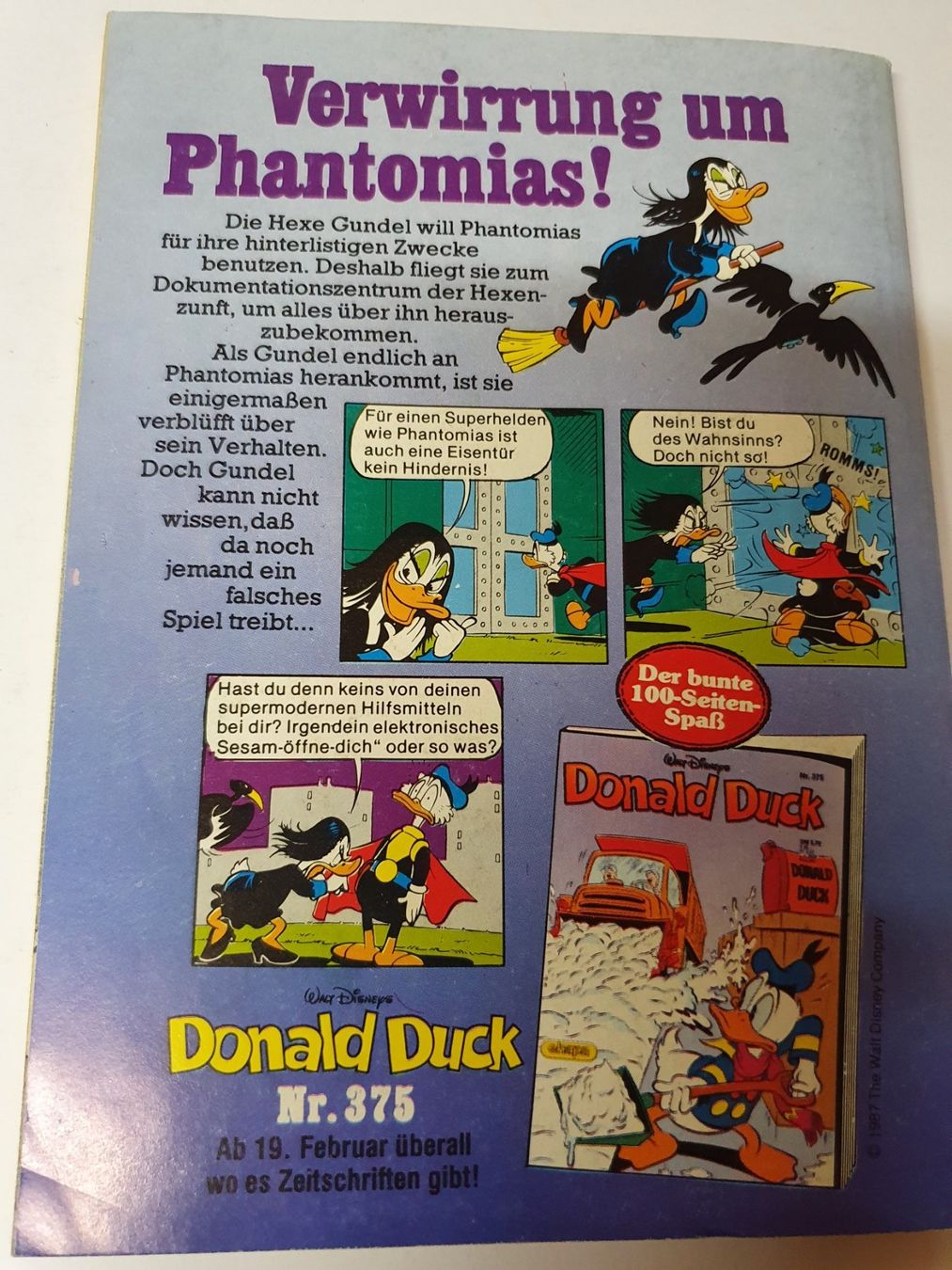 Fumetti: Donald Duck Nr. 374 / Disney 1987 – Usato da Oberdorf BL venduto da BaldenEagle 3
