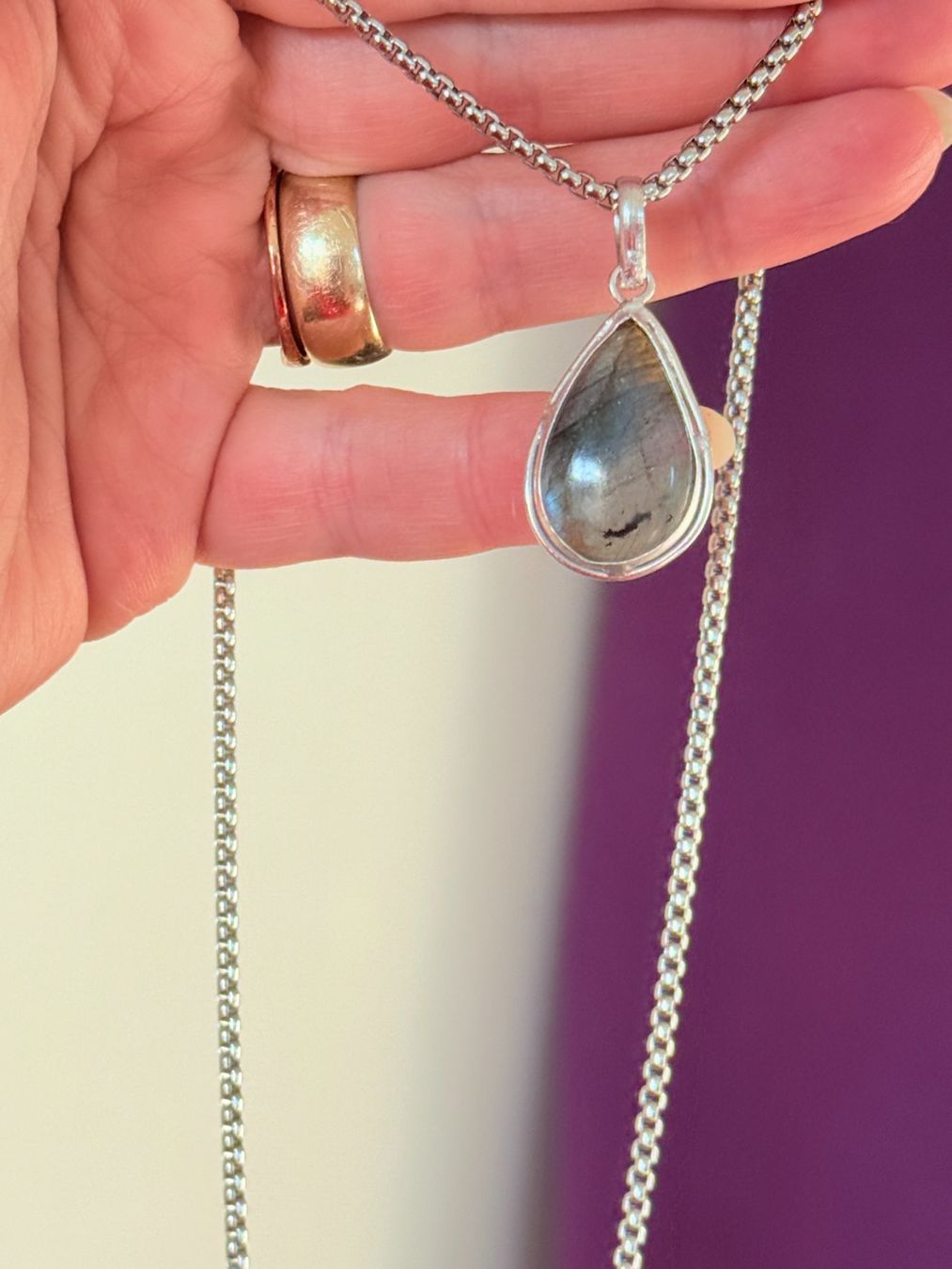 Catenine: Collier élégant avec Labradorite véritable, neuf! – Nuovo e nell'imballaggio originale da Genève venduto da AGBERG 6