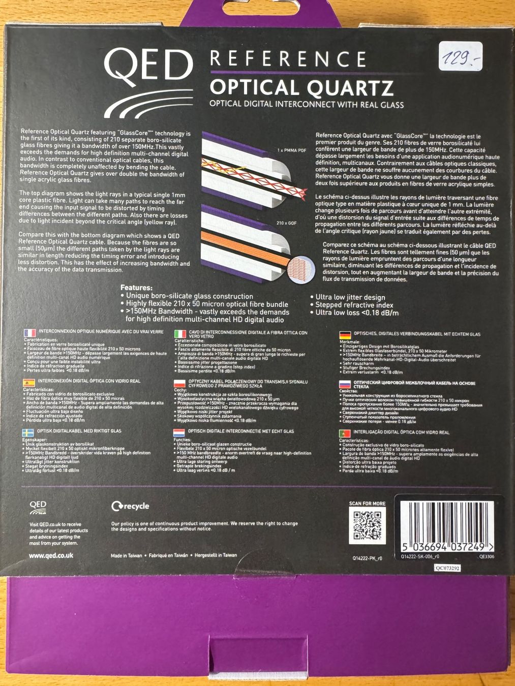 Cavi: QED Reference Optical Quartz Cable 0.6m (neu) – Nuovo e nell'imballaggio originale da Ueken venduto da highlander57 1