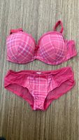 Dessous-Set BH und Slip Pink kariert Grösse 80C/40