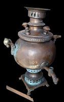 Antico Samovar Russo "a Palla" in Rame e Bronzo – Fine XIX.