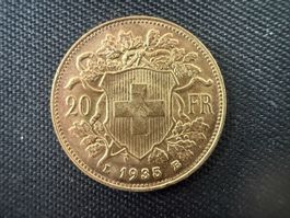 Gold Vreneli 20.- / 1935 B