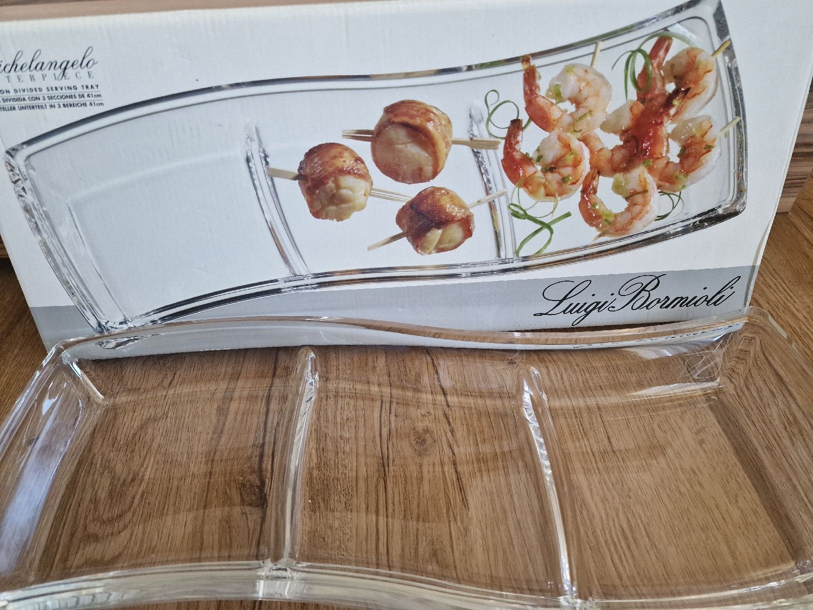 Servierplatten: Elegante Glasplatte Servierplatte 3er Fächer Aperitifteller – Neu (gemäss Beschreibung) aus Mönchaltorf von nzhuravel 3