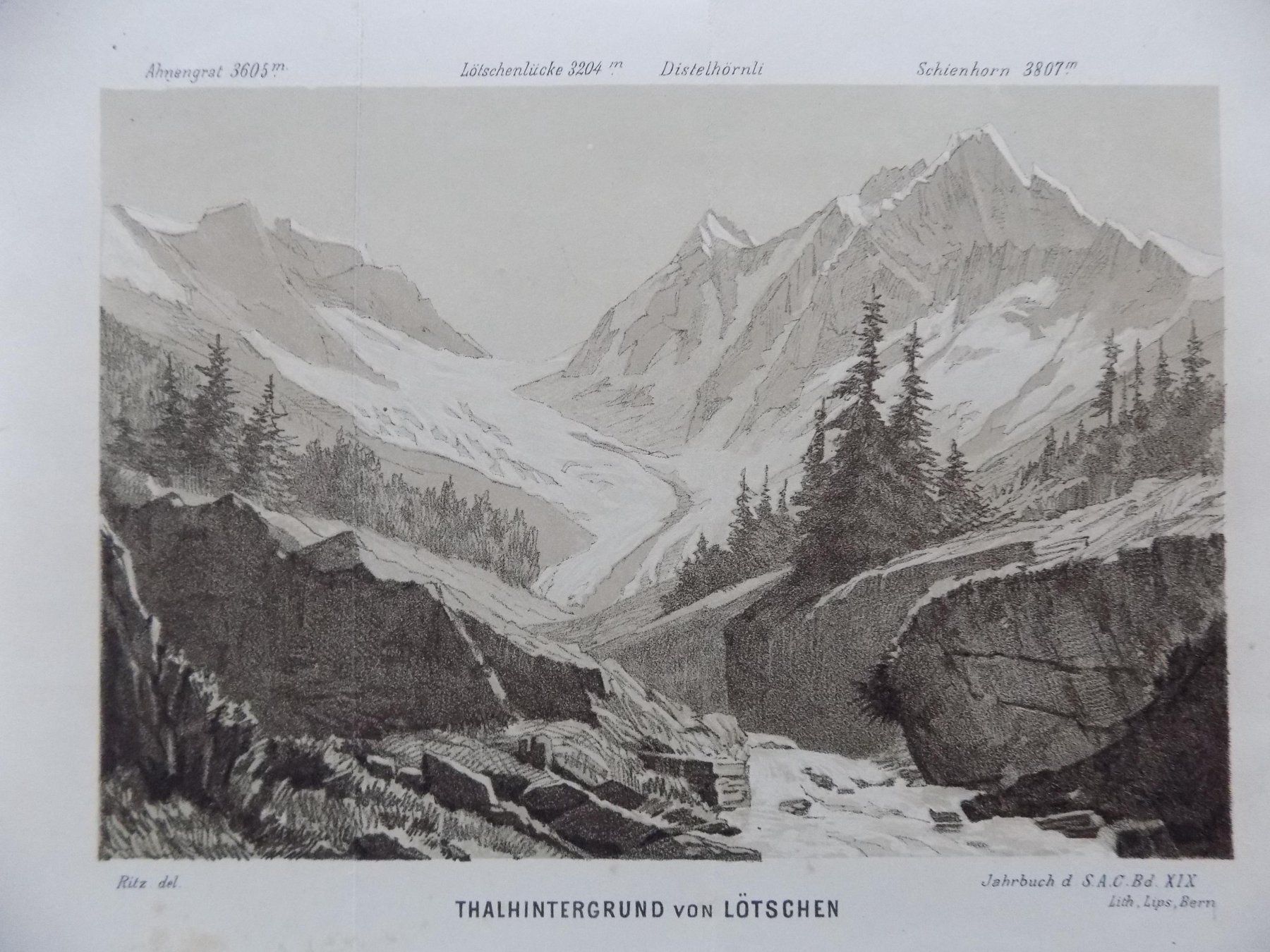 Incisioni: Lötschental Thalhintergrund – Usato da Risch venduto da Antikfee 3
