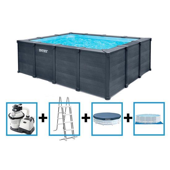 Intex Schwimmbad: INTEX Exotic 400x300x124cm Luxus Graphitpool JETZT 2150 CHF – Neu und originalverpackt aus Wynau von Intexpool24 3