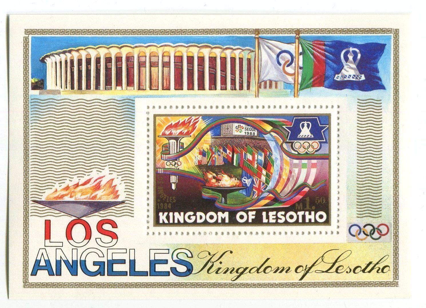 Tous les timbres: Block "Olympische Spiele". Lesotho – Neuf avec emballage d'origine à Basel par Butsch5