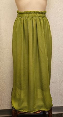 Damen Maxirock – Olivgrün – Chiffon-Look – Sehr guter Zustan