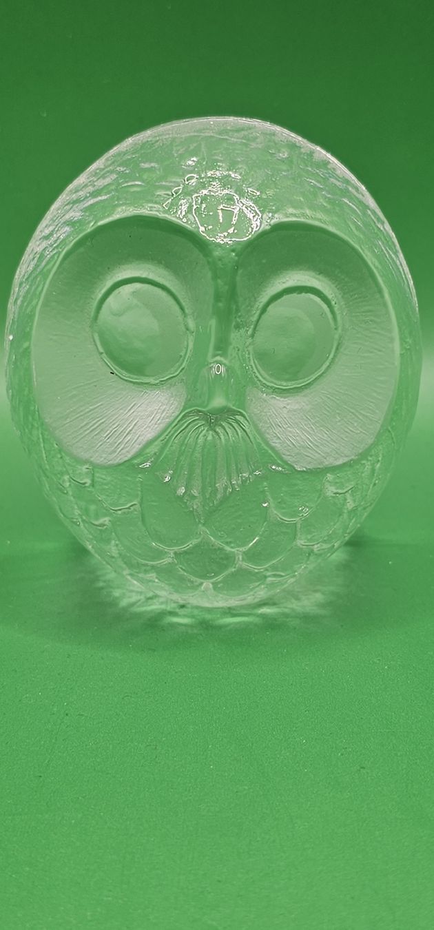 Statuette: Mats Jonasson Signed Crystal Eule Paperweight Figur – Usato da Zürich venduto da Daniela51