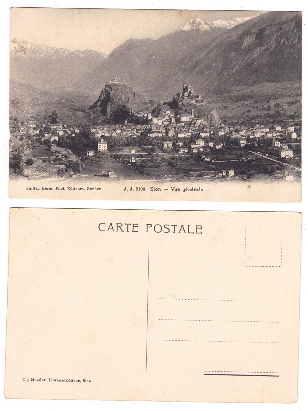 Ansichtskarten: Sion, vue générale – Gebraucht aus La Tour-de-Peilz von amjust