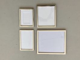 4 Bilderrahmen, Weissgold über Eck