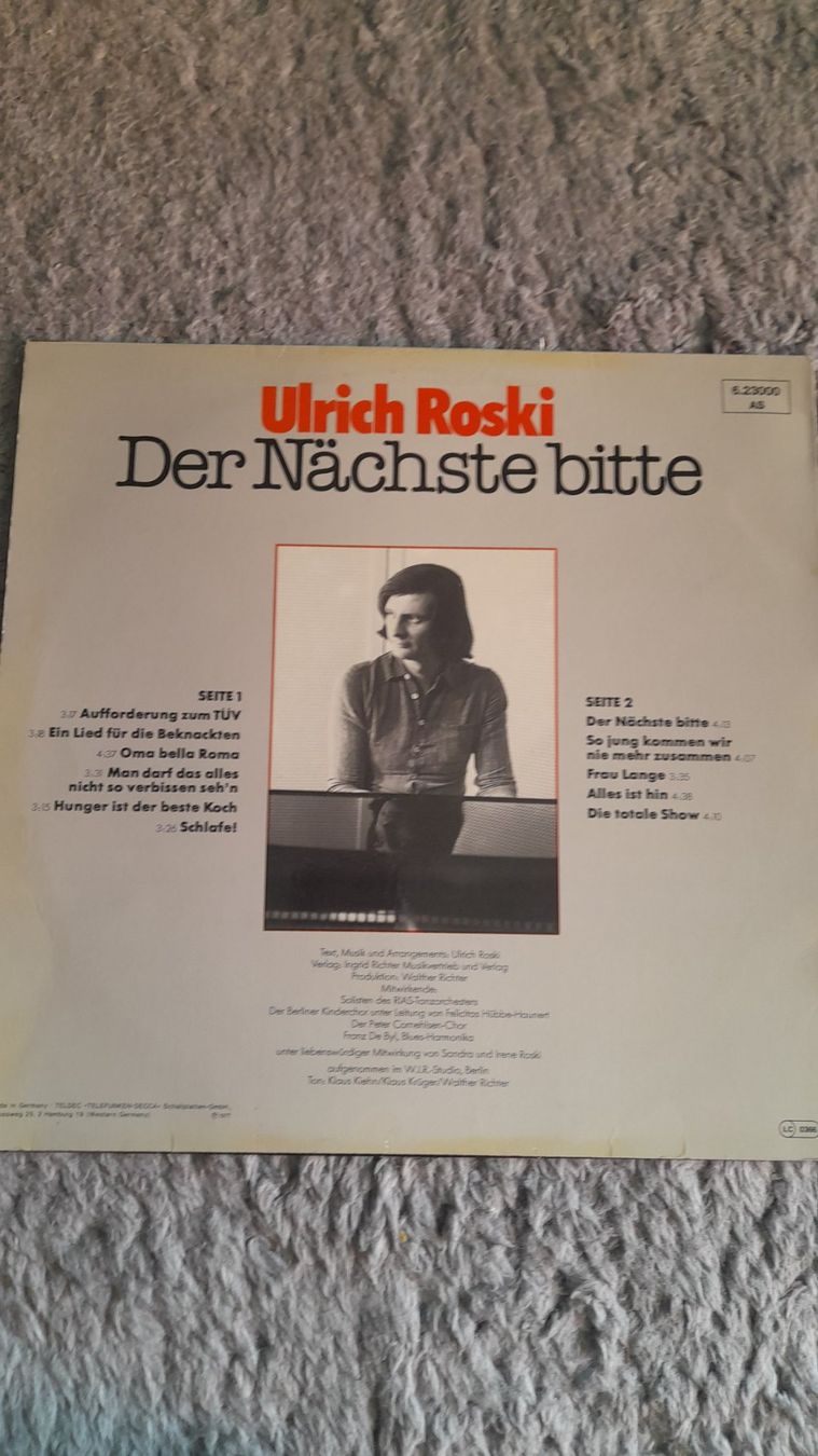 Dischi in vinile: ULRICH ROSKI   DER NÄCHSTE BITTE    LP    VINYL – Usato da Wetzikon ZH venduto da Ramones01 1