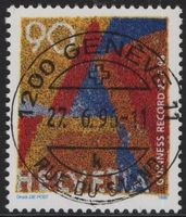 90 Rp. Guiness Record mit ET-Vollstempel von GENÈVE