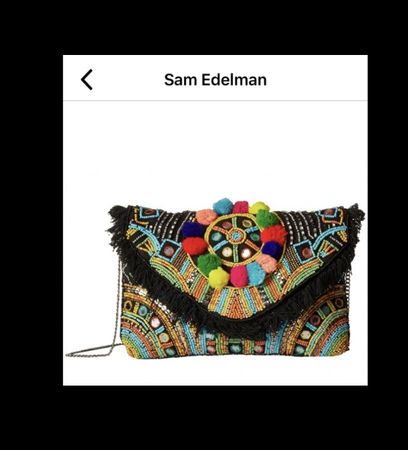 Sam Edelman Tasche Perlen Bestickt Fransen Boho Festival Sty