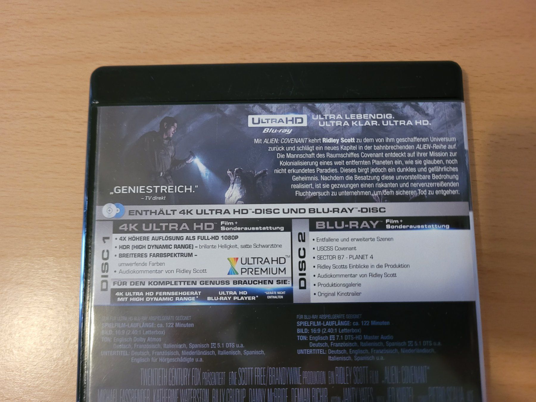 Alle DVDs: Alien Covenant / 4k UHD +Blu-Ray – Gebraucht aus Hauptwil von  1