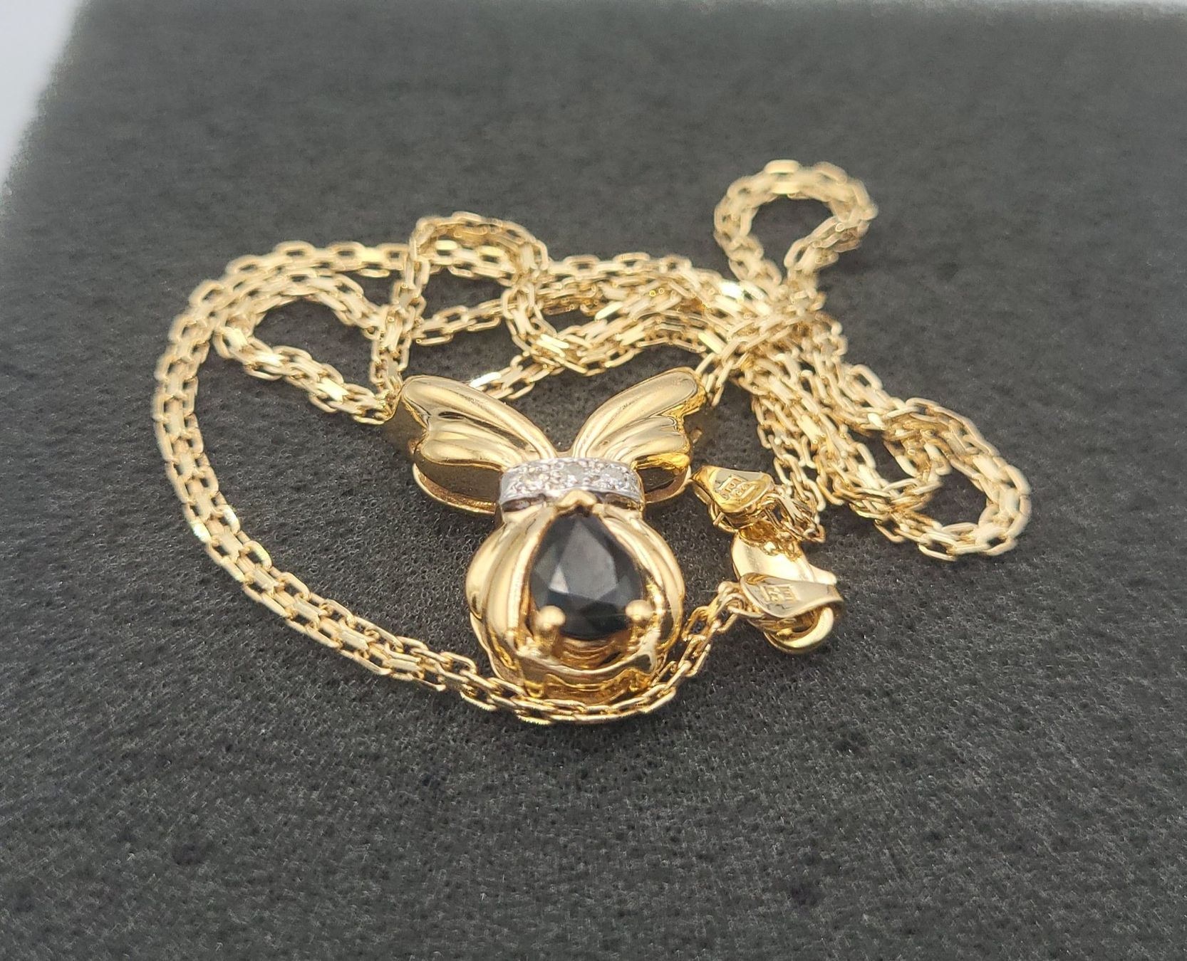 Catenine: Gold 585 Collier Mit Diamanten und Saphir – Usato da Wald ZH venduto da Dasilver 3