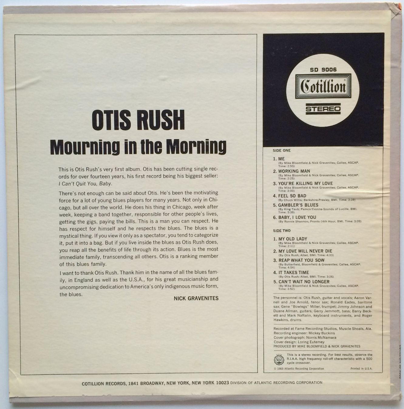 Dischi in vinile: OTIS RUSH - MOURNING IN THE MORNING – Usato da Bottens venduto da hotter-than-hell 1