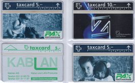 4 ungebrauchte Firmen Taxcards der Schweiz ab 1 Franken