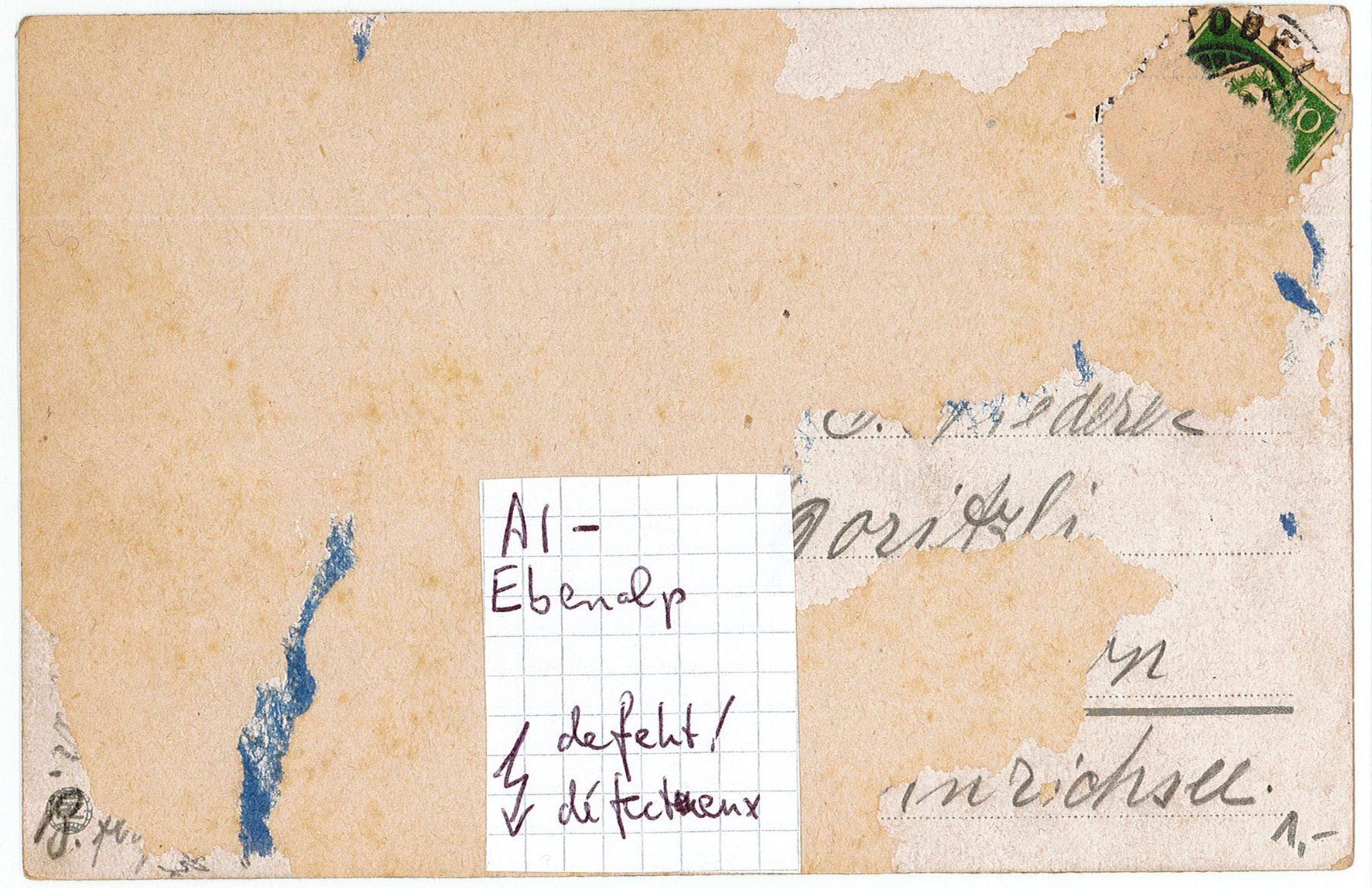 Cartoline postali: AI 38 EBENALP am SÄNTIS – Difettoso da Fribourg venduto da philafri 1