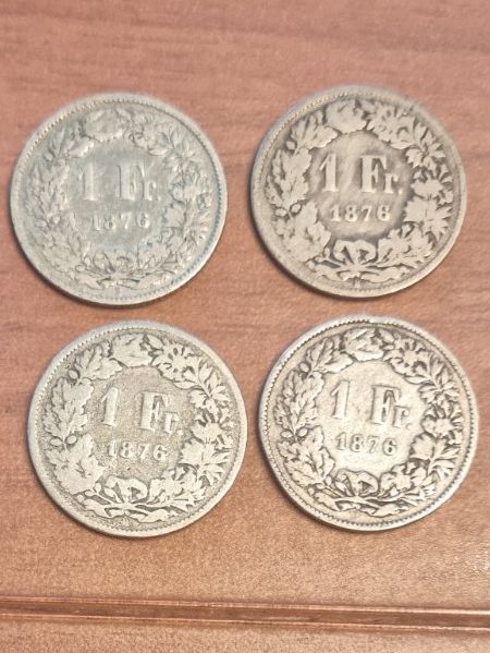 Alle Münzen: 1 FR 1876 Lot 4 Stück – Gebraucht aus Bure von chap981