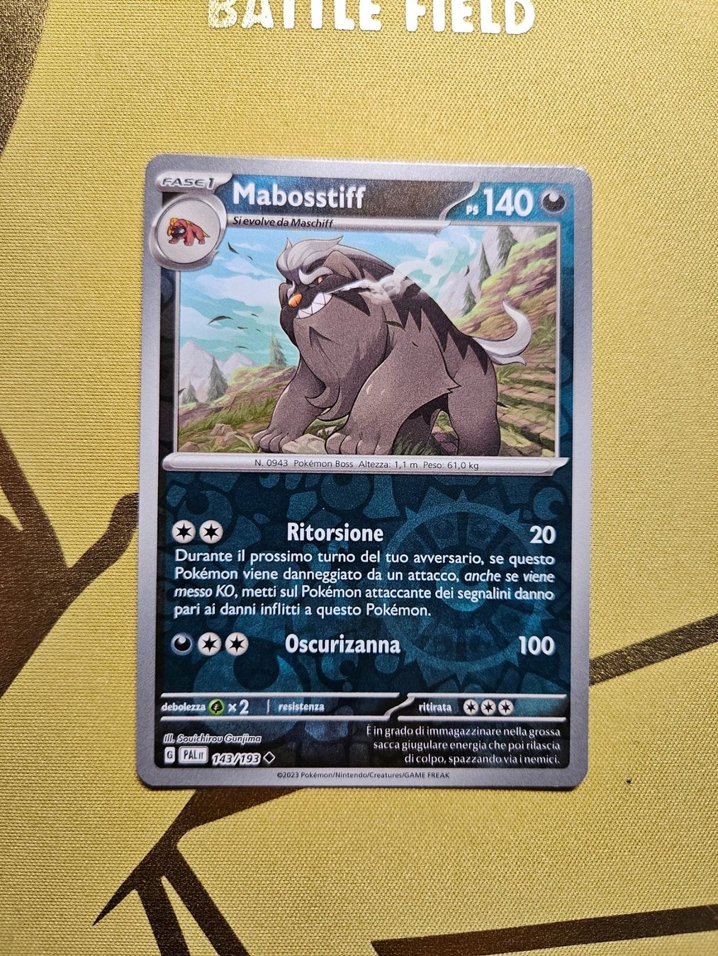 Pokémon Carte collezionabili: Paldea Evolved - Mabosstiff – Usato da Bellinzona venduto da Pokemarco